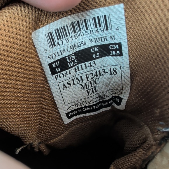 Carhartt Waterproof Steel‎ Toe Work Boots Mens Size 10.5 Tan CMF6356 EH main image 16